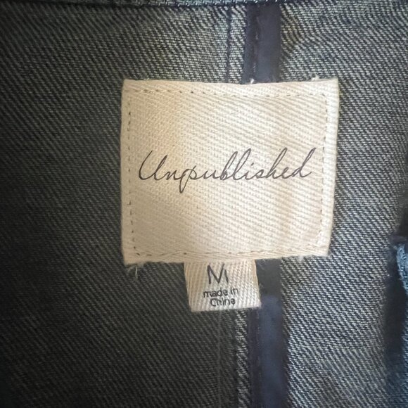 NWT Unpublished x Anthropologie Morgan Utility Denim Jacket, Size Medium - Picture 2 of 8